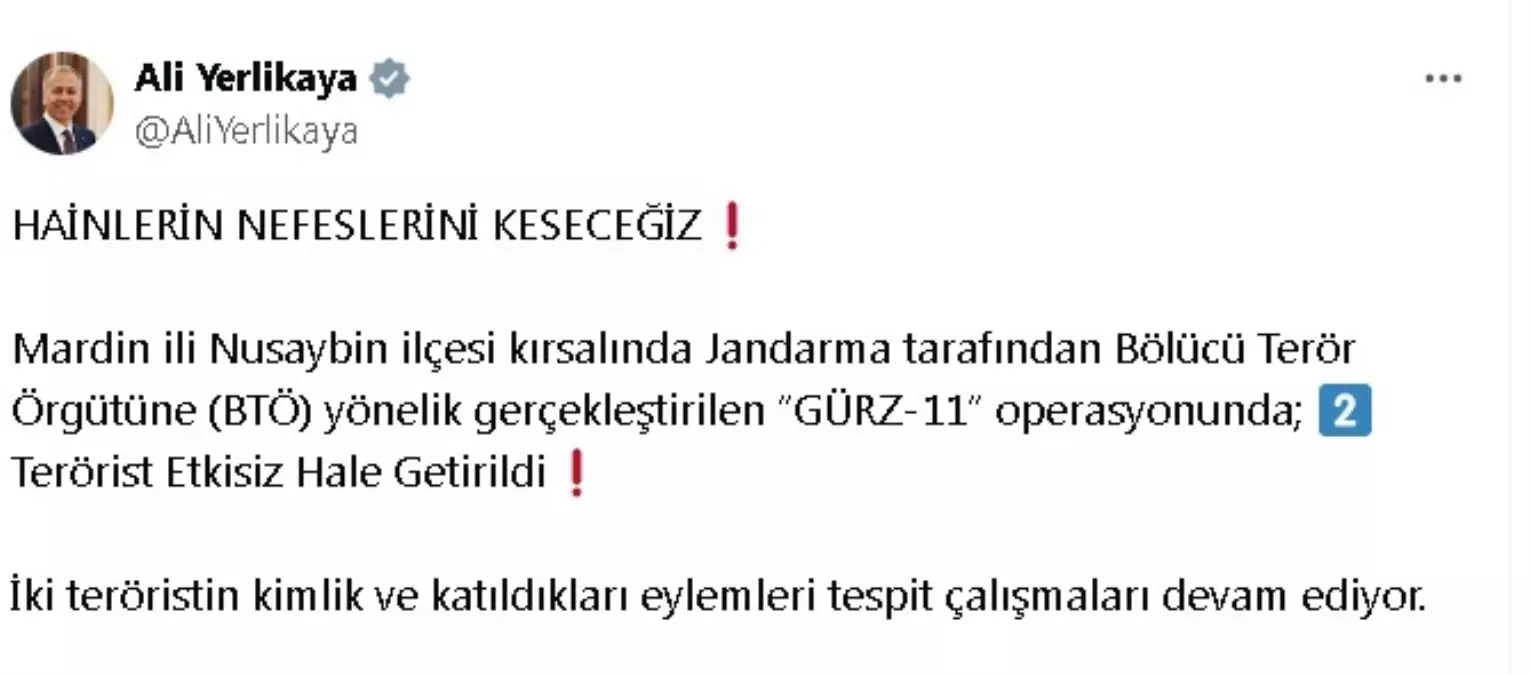 Mardin Nusaybin’de 2 terörist etkisiz hale getirildi